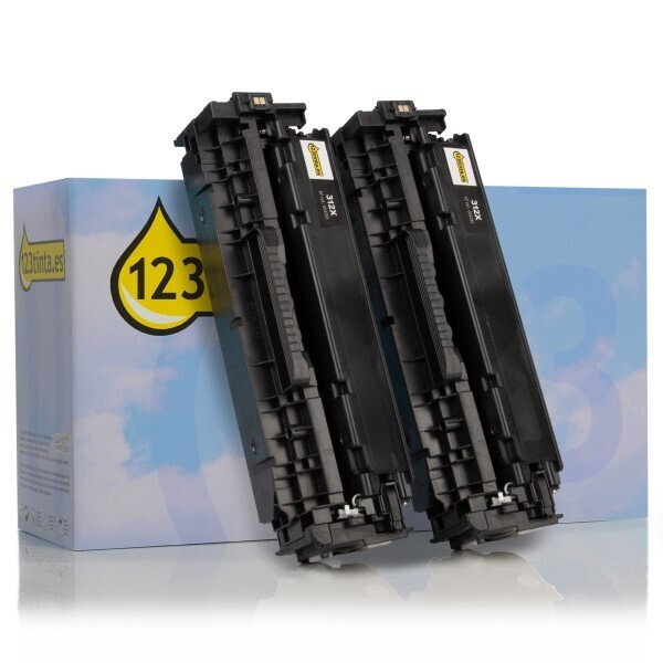 Marca 123tinta - HP 312X (CF380XD)  Pack 2x toner negro XL CF380XDC 132171 - 1