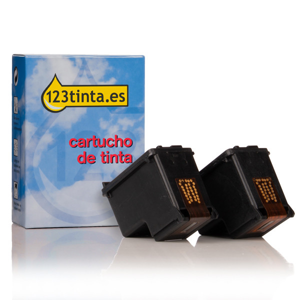 Marca 123tinta - HP 338 (CB331EE) cartucho de tinta negro | Pack 2 uds 132191 - 1