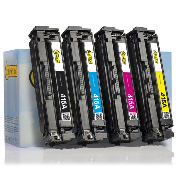 Marca 123tinta - HP 415A: HP W2030A, W2031A, W2032A, W2033A toners | Pack negro + 3 colores 132199 - 1