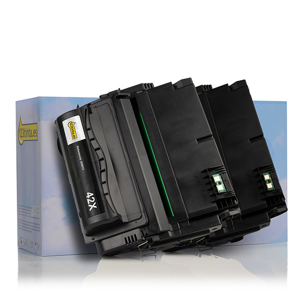 Marca 123tinta - HP 42XD (Q5942XD) toner negro XL | Pack 2 uds 132160 - 1