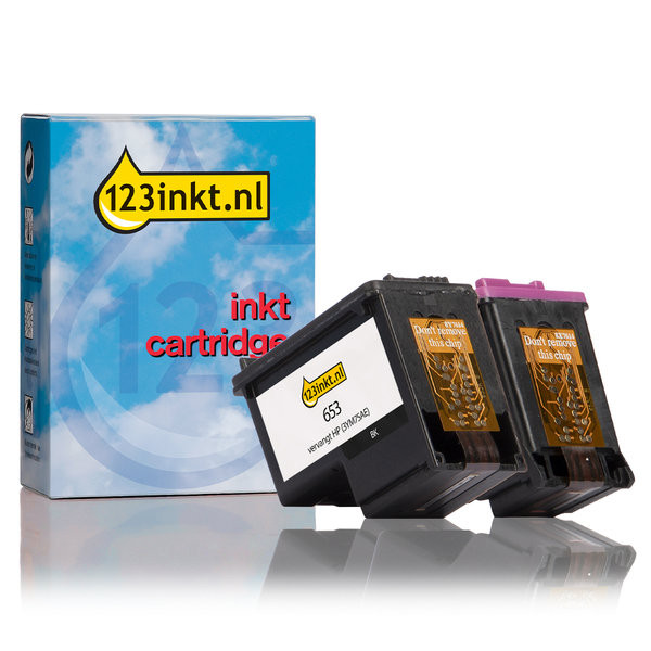 Marca 123tinta - HP 653 cartuchos de tinta | Pack negro + color 160210 - 1