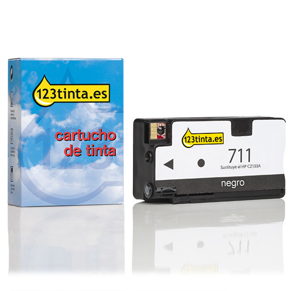 Marca 123tinta - HP 711 (CZ133A) cartucho de tinta negro XL CZ133AC 044203 - 1