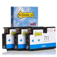 Marca 123tinta - HP 711 (CZ134A) cartucho de tinta cian | Pack 3 uds