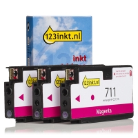 Marca 123tinta - HP 711 (CZ135A) pack ahorro 3x cartucho de tinta magenta