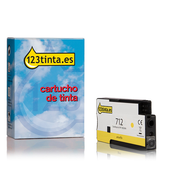 Marca 123tinta - HP 712 (3ED69A) cartucho de tinta amarillo 3ED69AC 093113 - 1