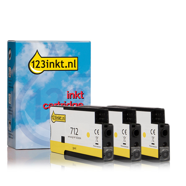 Marca 123tinta - HP 712 (3ED79A) cartucho de tinta amarillo | Pack 3 uds 010089 - 1