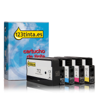 Marca 123tinta - HP 712 Pack ahorro negro/cian/magenta/amarillo 160219
