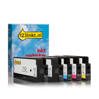 Marca 123tinta - HP 712 cartuchos de tinta | Pack 2 negros + 3 colores 160735