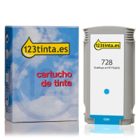 Marca 123tinta - HP 728 (F9J67A) cartucho de tinta cian alta capacidad F9J67AC 044491