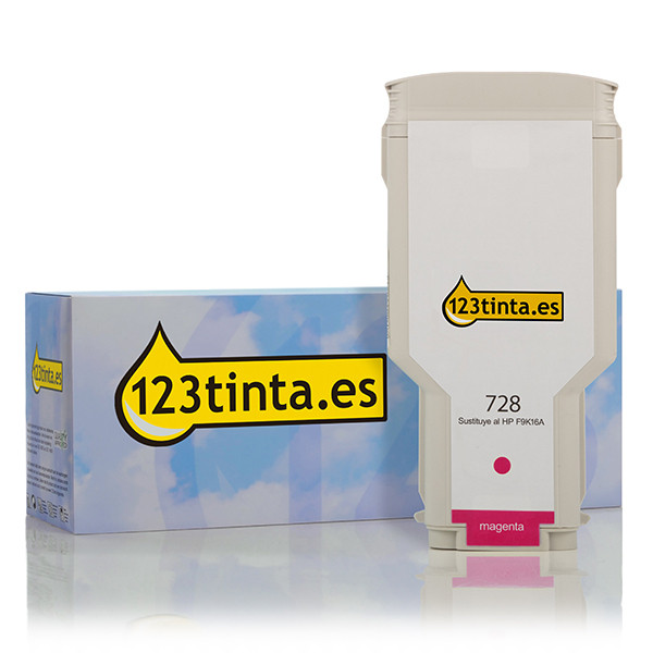 Marca 123tinta - HP 728 (F9K16A) Cartucho de tinta magenta XXL F9K16AC 044501 - 1