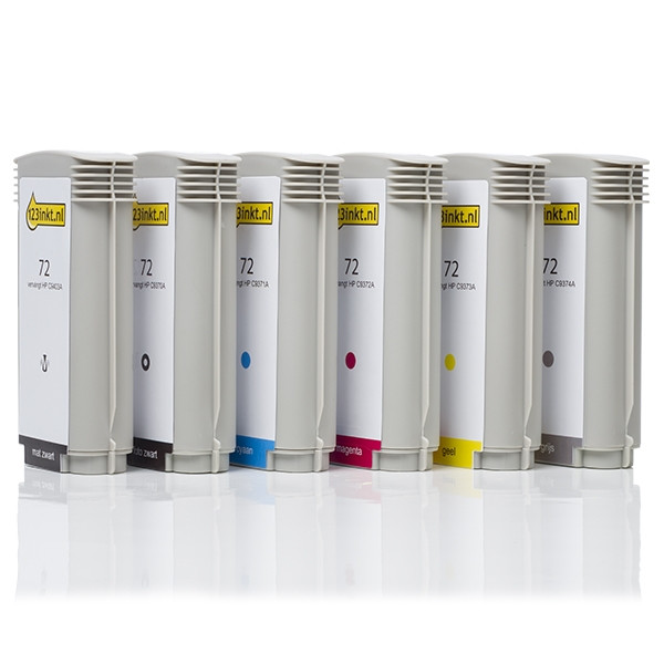 Marca 123tinta - HP 72 XL cartuchos de tinta | Pack 2 negros + 4 colores 160146 - 1