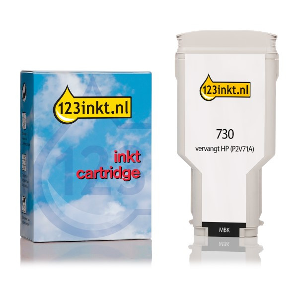 Marca 123tinta - HP 730 (P2V71A) cartucho de tinta negra mate XL P2V71AC 055261 - 1