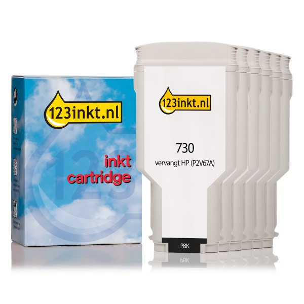 Marca 123tinta - HP 730 cartuchos de tinta | Pack 2 negros + 4 colores 160212 - 1