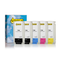 Marca 123tinta - HP 738 cartuchos de tinta | Pack 2 negros + 3 colores 160736