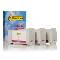 Marca 123tinta - HP 81 (C5071A) pack 3x cartucho magenta claro