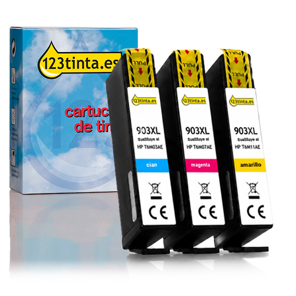 Marca 123tinta - HP 903XL (1CC20AE) cartuchos de tinta | Pack 3 colores 132181 - 1