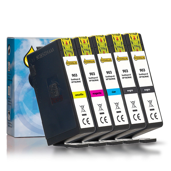 Marca 123tinta - HP 903 cartuchos de tinta | Pack 2 negros + 3 colores 160740 - 1