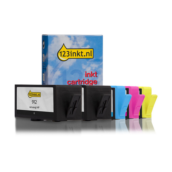 Marca 123tinta - HP 912 cartuchos de tinta | Pack 2 negros + 3 colores 160742 - 1