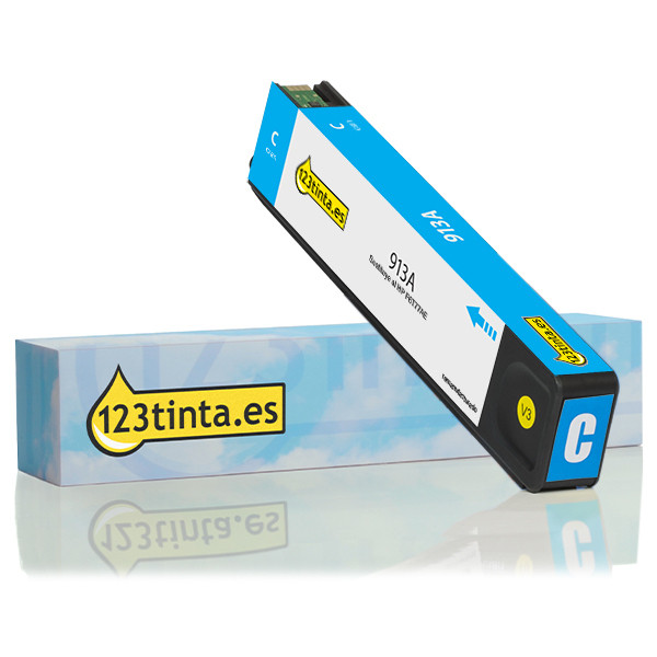 Marca 123tinta - HP 913A (F6T77AE) cartucho de tinta cian F6T77AEC 054909 - 1