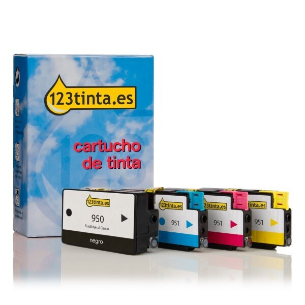Marca 123tinta - HP 950/951 (6ZC65AE) cartuchos de tinta | Pack negro + 3 colores 132174 - 1