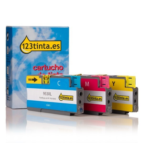Marca 123tinta - HP 953XL (1CC21AE ) XL cartuchos de tinta | Pack 3 colores 132141 - 1