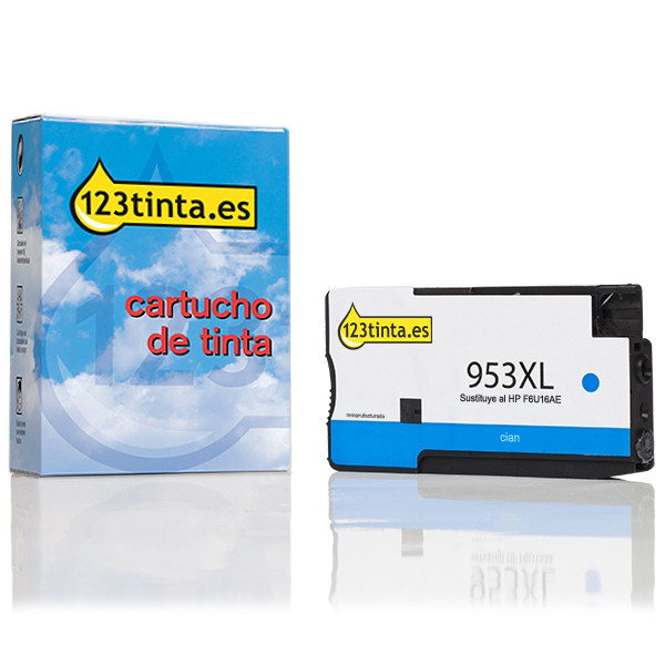 Marca 123tinta - HP 953XL (F6U16AE) cartucho de tinta cian XL F6U16AEC 044539 - 1