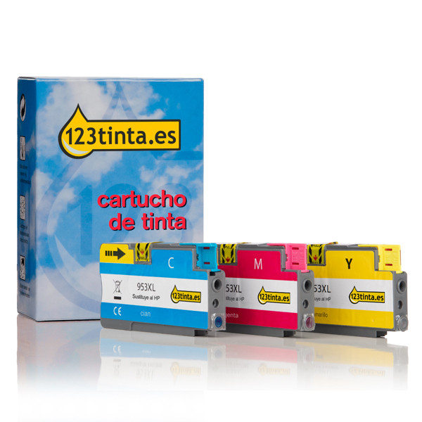 Marca 123tinta - HP 953 XL (3HZ52AE) cartuchos de tinta | Pack 3 colores 132139 - 1