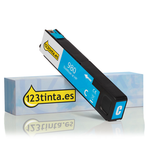 Marca 123tinta - HP 980 (D8J07A) cartucho de tinta cian D8J07AC 044347 - 1