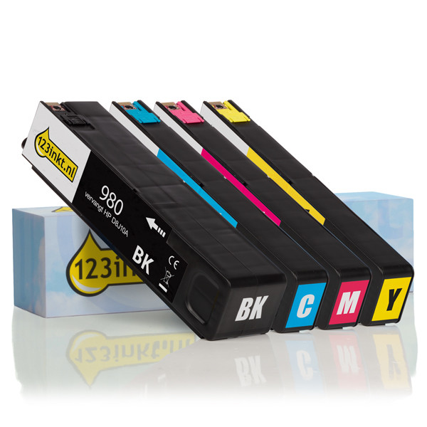 Marca 123tinta - HP 980 cartuchos de tinta | Pack negro + 3 colores 160183 - 1
