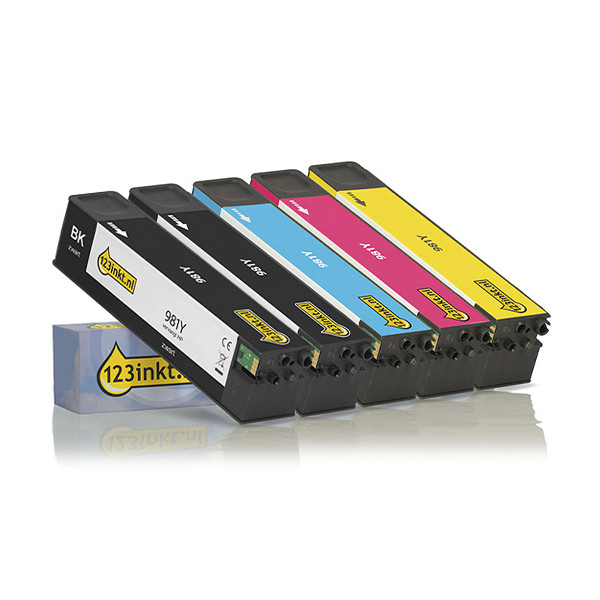 Marca 123tinta - HP 981Y cartuchos de tinta | Pack 2 negros + 3 colores 160760 - 1