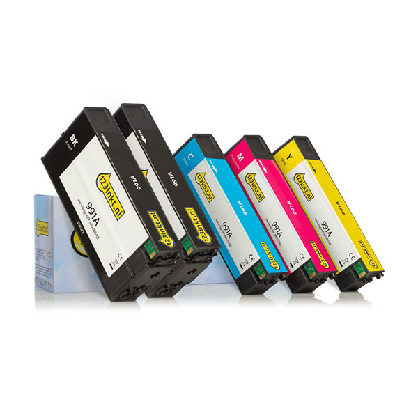 Marca 123tinta - HP 991A cartuchos de tinta | Pack 2 negros + 3 colores 160761 - 1