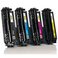 Marca 123tinta - HP CF380X, CF381A, CF382A, CF383A toners | Pack negro + 3 colores 130044