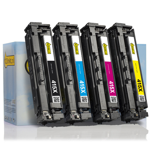 Marca 123tinta - Pack HP 415X: HP W2030X, W2031X, W2032X, W2033X negro + 3 colores  132198 - 1