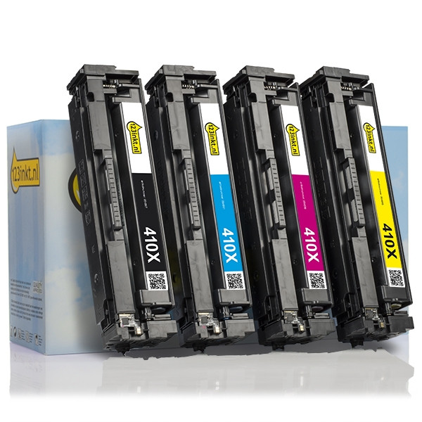 Marca 123tinta - Pack ahorro HP 410X: HP CF410X, CF411X, CF412X, CF413X negro + 3 colores  130019 - 1