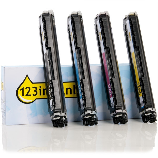 Marca 123tinta - Pack ahorro de HP 126A: HP CE310A, CE311A, CE312A, CE313A negro + 3 colores  130036 - 1