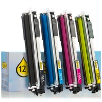 Marca 123tinta - Pack ahorro de HP 130A: HP CF350A, CF351A, CF352A, CF353A negro + 3 colores  130045