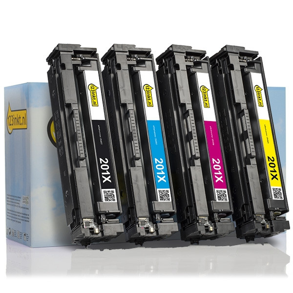 Marca 123tinta - Pack ahorro de HP 201X: HP CF400X, 401X, 402X, 403X negro + 3 colores  130013 - 1
