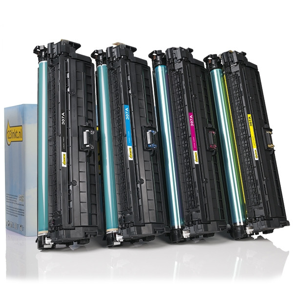 Marca 123tinta - Pack ahorro de HP 307A: HP CE740A, CE741A, CE742A, CE743A negro + 3 colores  130040 - 1