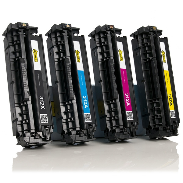 Marca 123tinta - Pack ahorro de HP 312A: HP CF380X, CF381A, CF382A, CF383A negro + 3 colores  130044 - 1