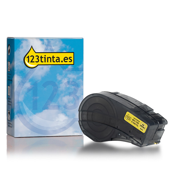 Marca 123tinta reemplaza a Brady M21-125-C-342-YL Cinta termorretráctil negro sobre amarillo de 6 mm x 2,10 m 147732 - 1