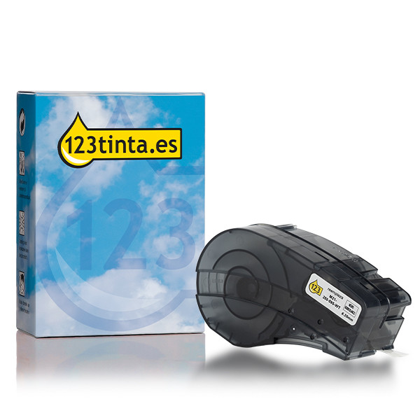 Marca 123tinta reemplaza a Brady M21-250-595-WT cinta de vinilo negra sobre blanca 6,35 mm x 6,40 m 147737 - 1