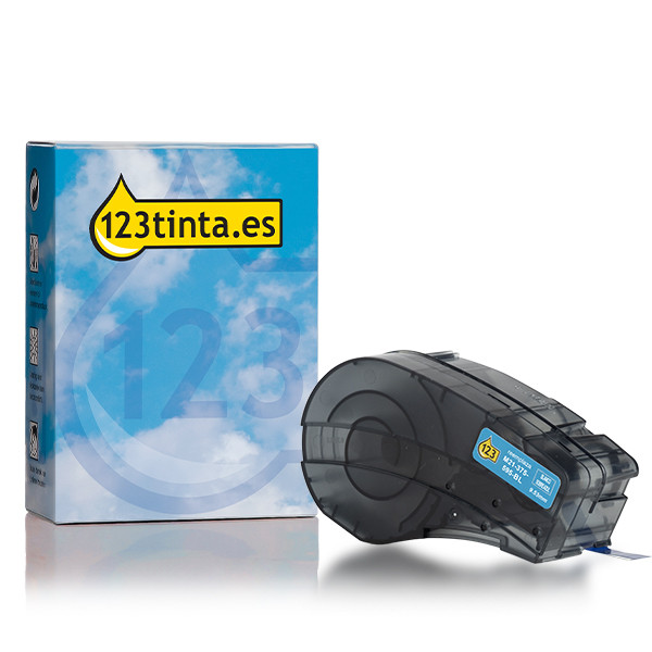 Marca 123tinta reemplaza a Brady M21-375-595-BL cinta de vinilo blanco sobre azul de 9,53 mm x 6,40 m 147746 - 1