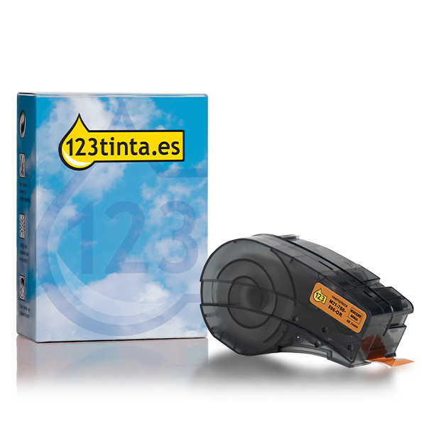 Marca 123tinta reemplaza a Brady M21-750-595-OR cinta de vinilo blanco sobre naranja 19,1 mm x 6,40 m 147772 - 1