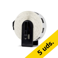 Marca 123tinta reemplaza a Brother DK-11219 etiqueta redonda blanca | Pack 5 uds 650670
