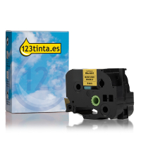 Marca 123tinta reemplaza a Brother HSe-621E cinta termorretráctil negra sobre amarilla 9 mm 350639