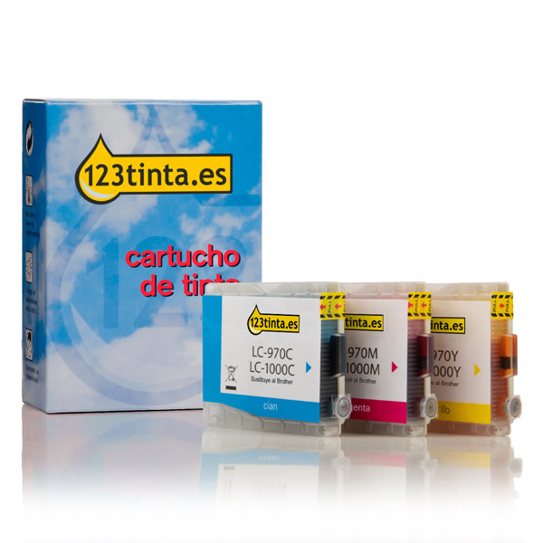 Marca 123tinta reemplaza a Brother LC-1000RBWBP cartuchos de tinta | Pack 3 colores 132090 - 1
