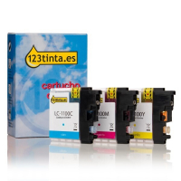 Marca 123tinta reemplaza a Brother LC-1100RBWBP cartuchos de tinta | Pack 3 colores