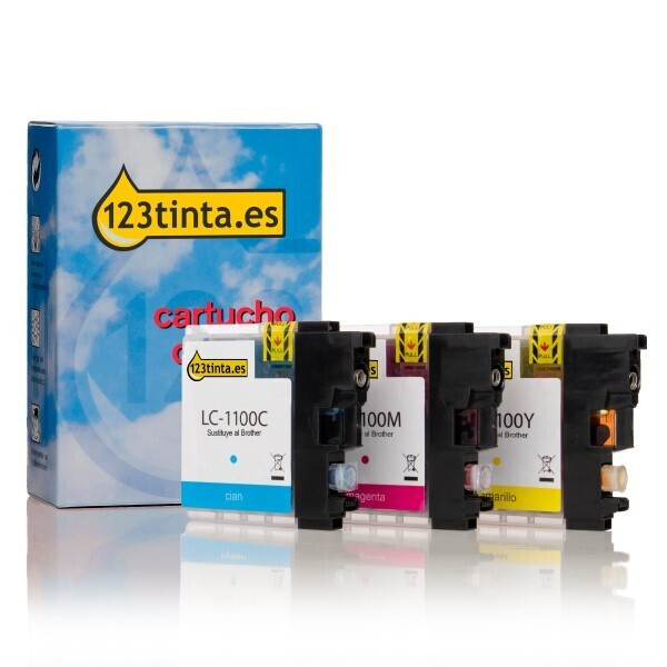 Marca 123tinta reemplaza a Brother LC-1100RBWBP pack ahorro 3 cartuchos LC-1100RBWBPC LC1100RBWBPC 132134 - 1