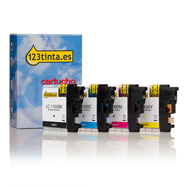 Marca 123tinta reemplaza a Brother LC-1100VALBP cartuchos de tinta | Pack negro + 3 colores 132125 - 1
