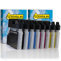 Marca 123tinta reemplaza a Brother LC-1100 serie cartucho de tinta | Pack 2 uds 125935